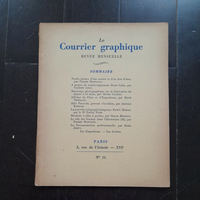 Le Courrier Graphique Revue Des Arts Graphiques N° 18 1938