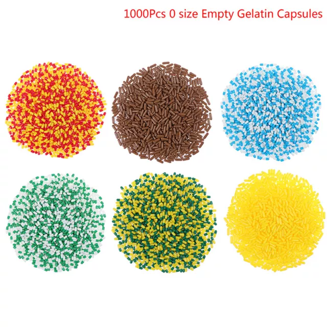 1000Pcs Empty Hard Vacant Gelatin Capsule Size 0# Gel Medicine Pill Vitami _tu
