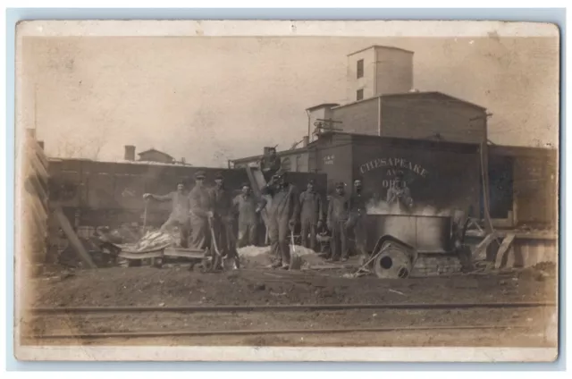 c1910's C&O Railroad Employees Chesapeake Ohio OH RPPC Unposted Photo Postcard