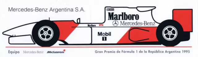 1995 MERCEDES-BENZ McLaren F1 Formel-1 MP4/10 Argentina S.A. Aufkleber sticker