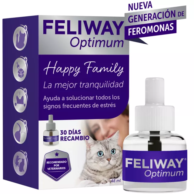 FELIWAY Optimum Recambio 48ml - Antiestrés para gatos - La mejor tranquilidad