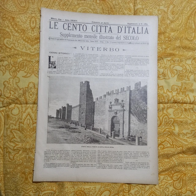 1899  Viterbo  : Le Cento Citta' D'italia 1899
