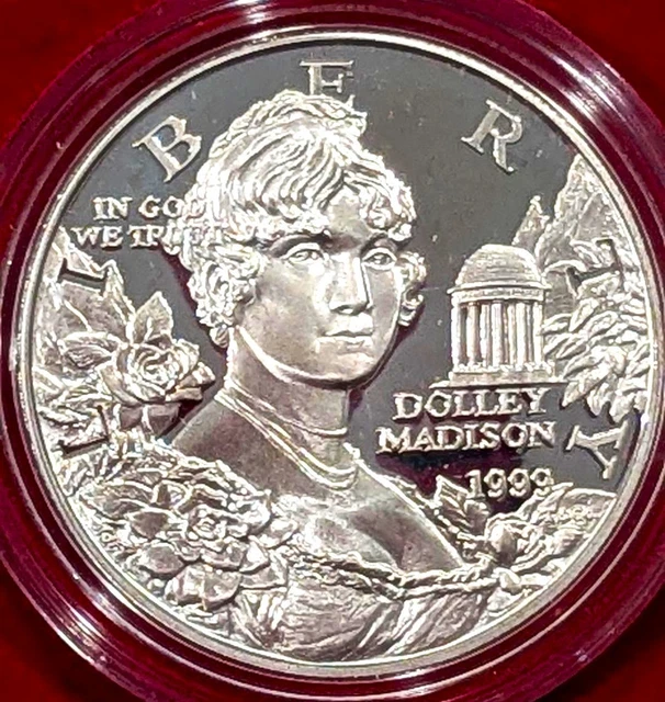 1999 DOLLY MADISON Silver Commemorative Coin Program - With