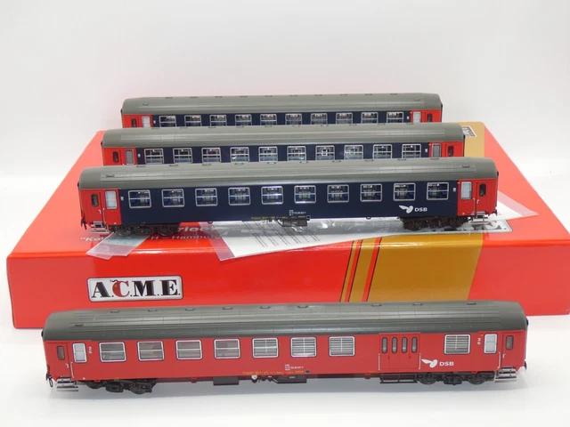 ACME 55295 Set 4 Personenwagen Ferienexpress der DSB Ep V Spur H0 DC ...