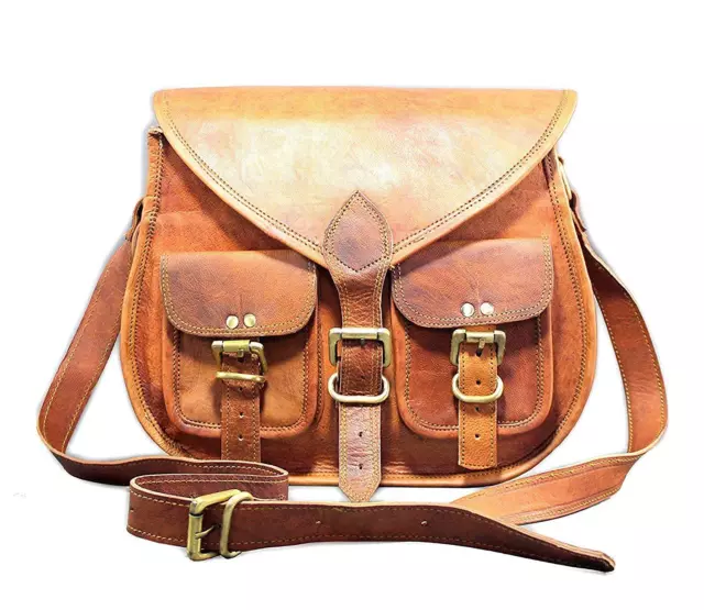 Neuf Femme Marron Vintage Bandoulière Cuir Sac Main Porte-Monnaie Shopping