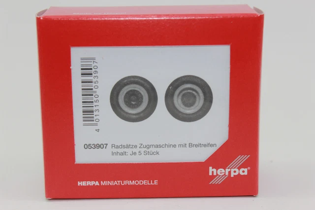 Jeu De Roues Herpa 1/87 - Pneus Jumelés Chromés/rouges Pour Tracteurs Miniatures