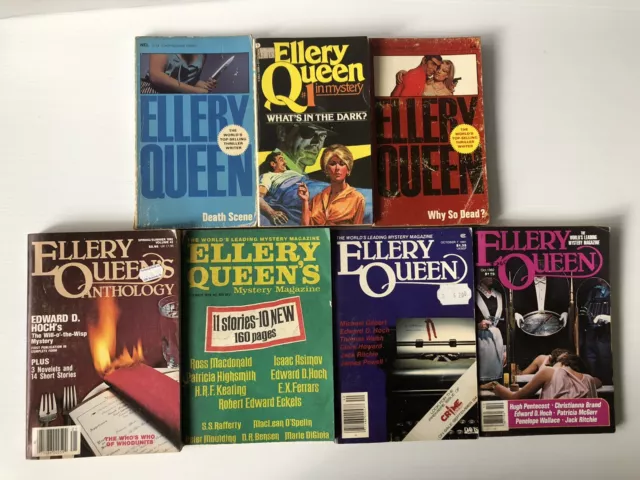 Bulk Lot x 7 Vintage Ellery Queen Mystery Magazines And Thriller Books