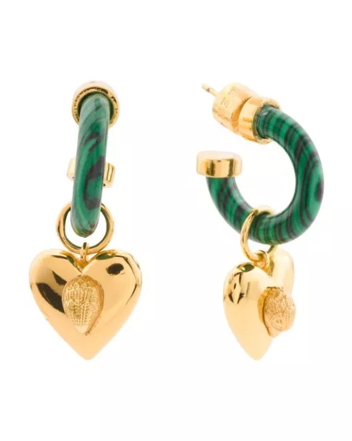 KURT GEIGER LONDON Heart Eagle Charm Huggie Hoop Earrings
