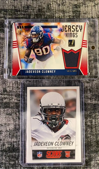 Jadeveon Clowney Lot of 2 One Patch Numbered and One Score RC Card Texans