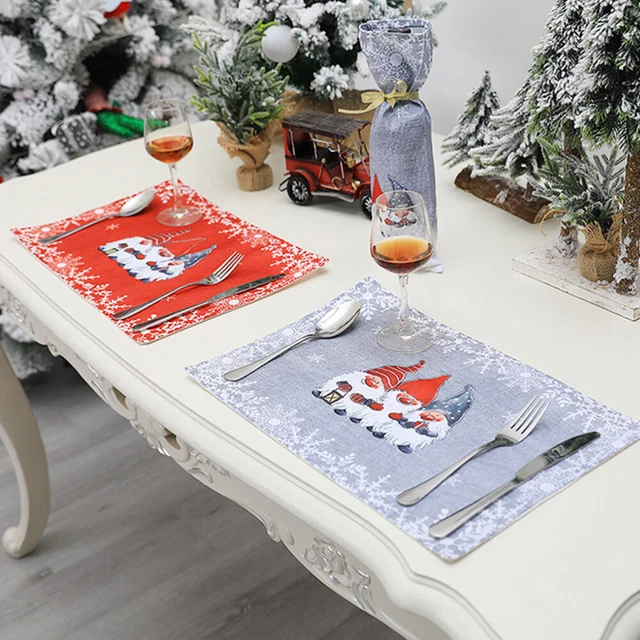 christmas silverware holder Weihnachten Urlaub Tischsets Frohe Weihnachten Tisch 11