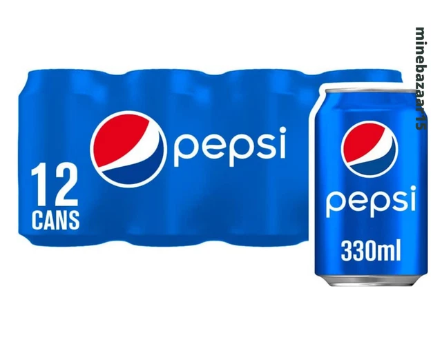 PEPSI COLA ORIGINAL Soft Drink Can 330ml , Pack Of 24 UK Free