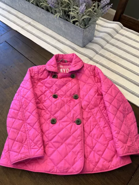 Crewcuts Everyday Girls Size 4/5 Hot Pink Quilted Jacket Coat J. Crew