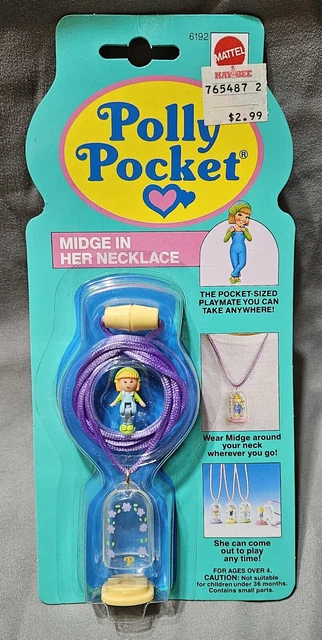 Bague pour le coucher vintage Bluebird Polly Pocket et étui à bagues coeur bleu sarcelle, complet