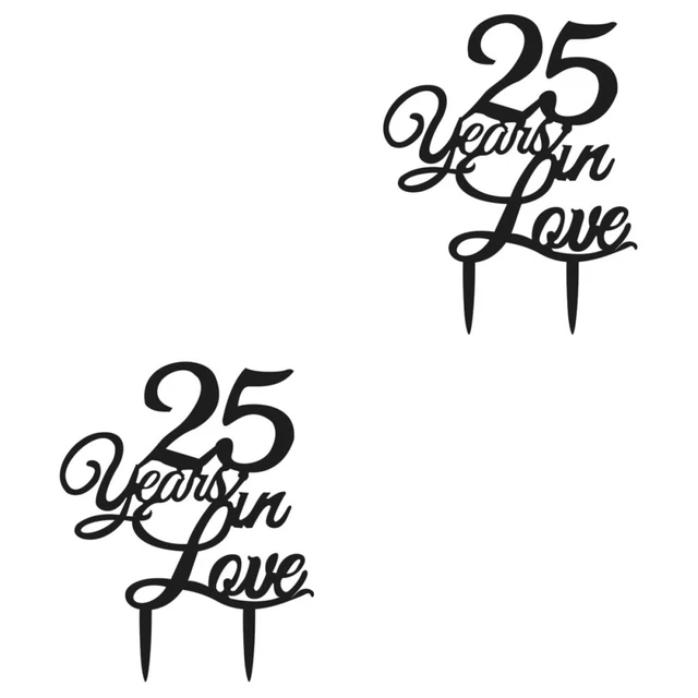 2 piezas 25 años enamorado netty 25. Pastel de cumpleaños Topper 25 años