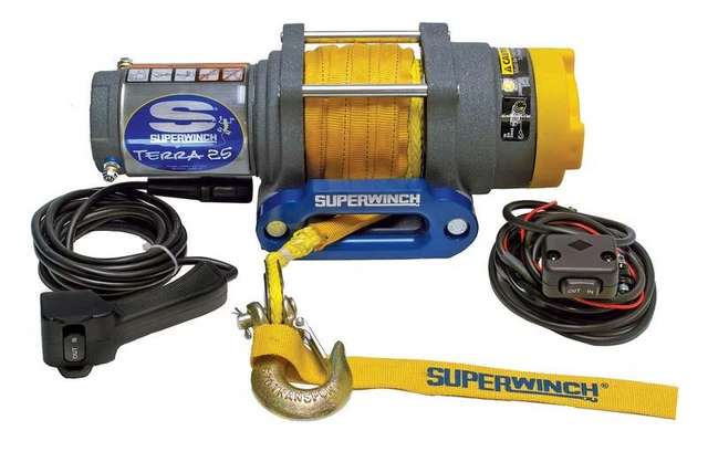 Superwinch Terra 25 12V ATV/UTV Winch 2,500 LB Capacity W/ Synthetic Rope Can-Am