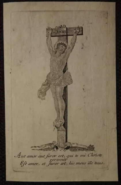 Andachtsbild JESU AM KREUZ - holy card , santino , Kupferstich , etching  #31