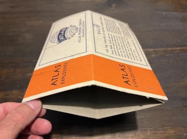 1933 Atlas Explosives Powder Company Wilmington Delaware Heavy Cardboard Piece 3