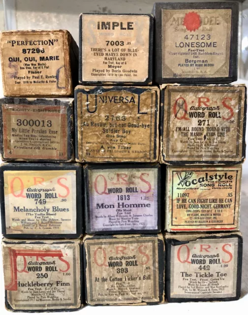 12 Player Piano Rolls - Early Popular Tunes