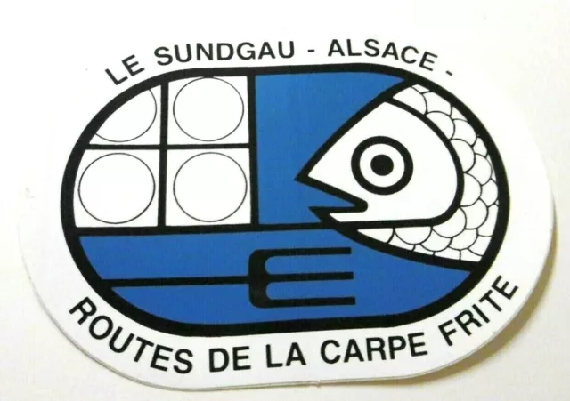 Souvenir-Aufkleber Le Sundgau Alsace Elsass Frankreich Karpfenroute 80er