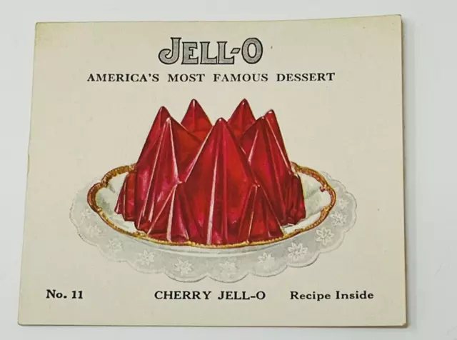 1920's Jell-O Cherry Dessert #11 Advertising Miniature Recipe Booklet Book