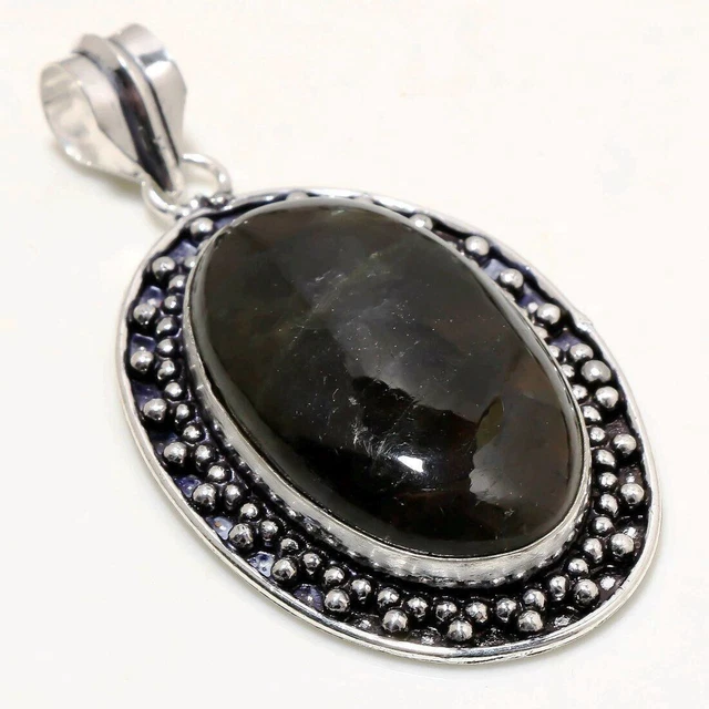 Ciondolo In Tormalina Nera Lucidata 2-3 Cm - Con Tappo In Argento 925, Pietra Preziosa Naturale - Foto 3