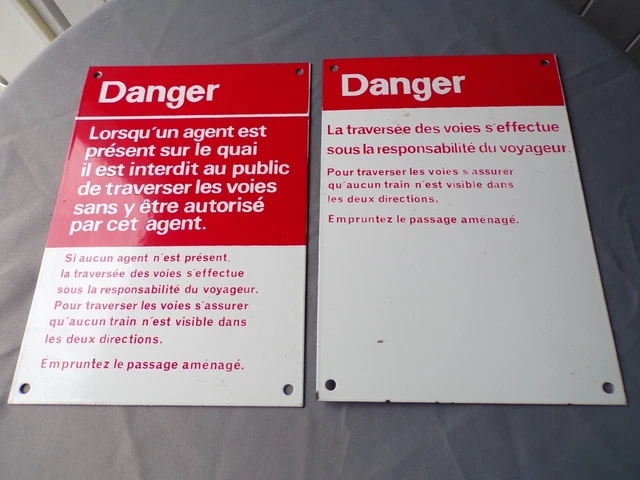 Plaque émaillée Bombée Ancienne - Danger Gel - Lavage Auto Balcon - 10x5 Cm