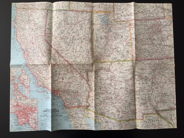 VINTAGE 1959 NATIONAL Geographic - Vintage 1959 National Geographic Society Map Of Southwestern.webp