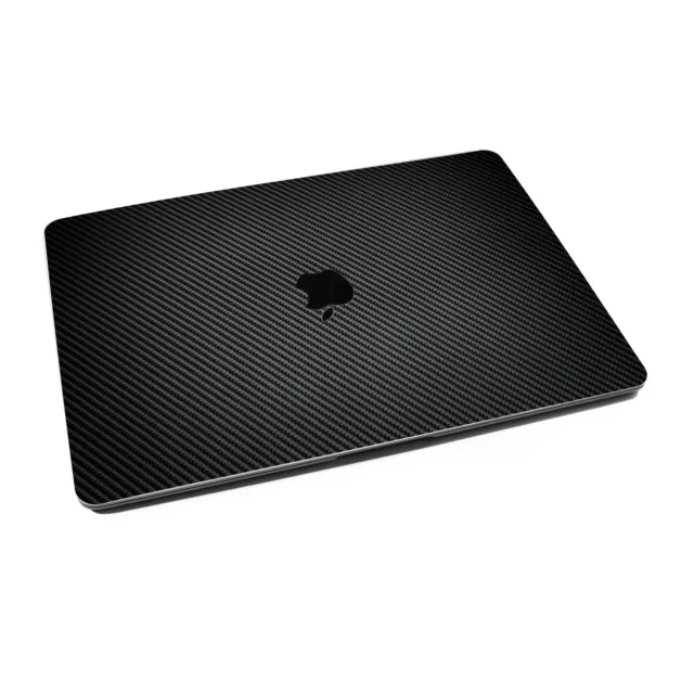 New Black Carbon Fibre Vinyl Skin Sticker, Apple MacBook Air 13 2018, Full Wrap