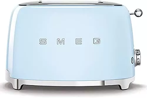 Smeg TSF01PBUK 50's Retro 2 Slice Toaster Stainless Steel in Pastel Blue 2