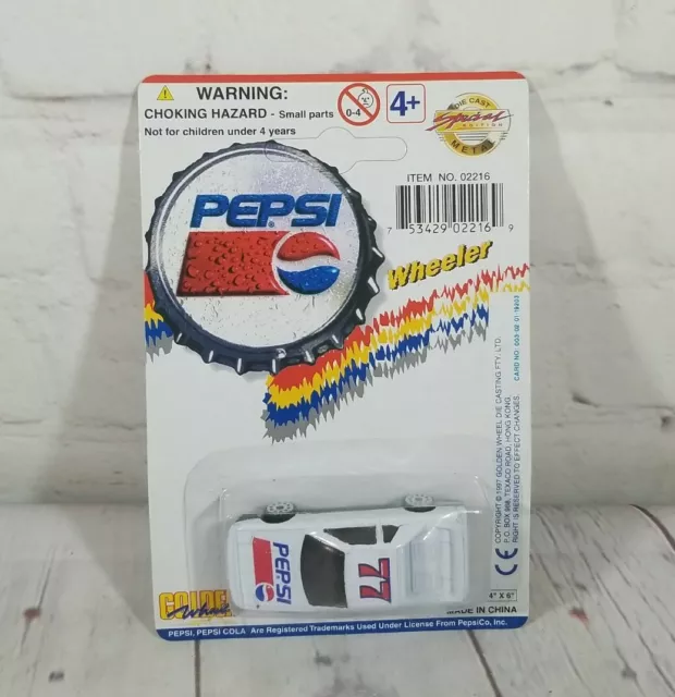 Rare Golden Wheel Diecast PEPSI Cola Wheeler Ford Escort White Car #02216