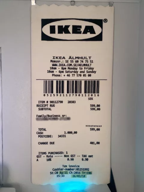 For Sale Off-White x IKEA Markerad “RECEIPT” Rug (201x89cm) Dm us