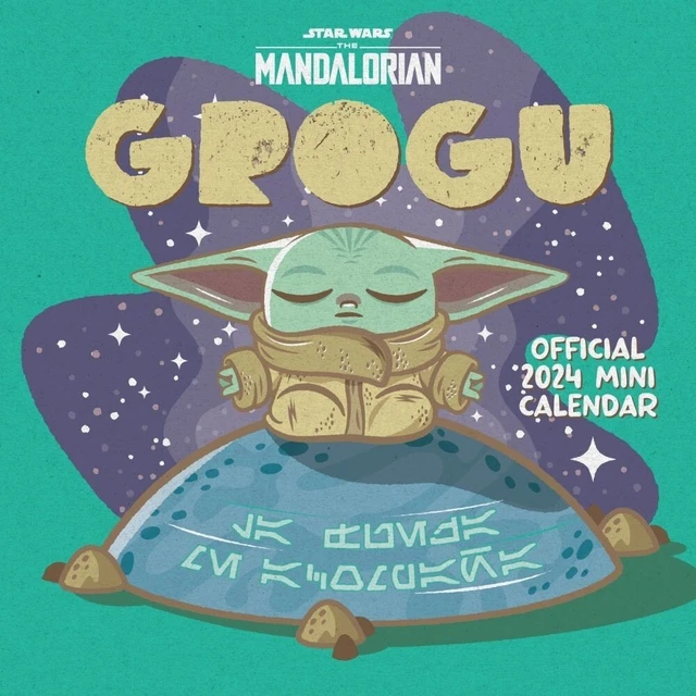 2024 CALENDAR STAR Wars The Mandalorian Grogu Square Wall Mini Calendar