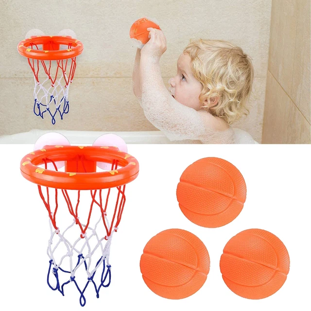 Baby Bath Toys Suction Cup Basketball Hoop With 3 Balls Kids Water Game Set Gift 2