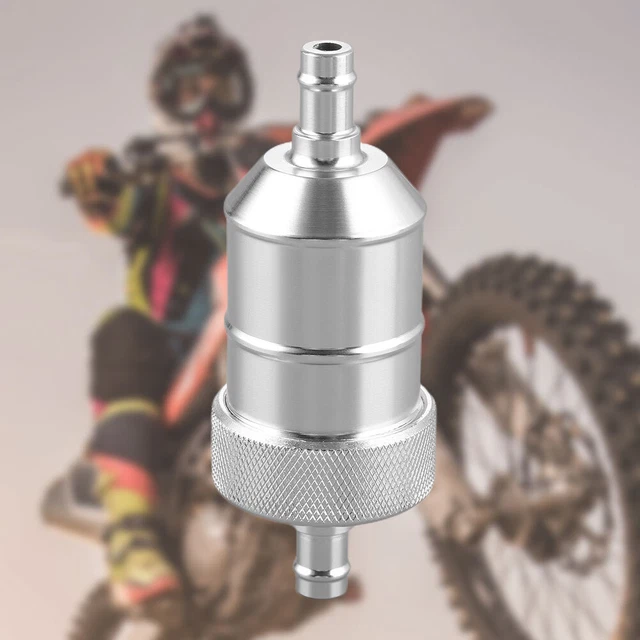 Filtro Carburante 8 mm Lega Alluminio Pulitore Benzina per Moto (bianco)