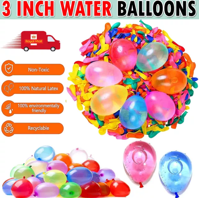 1000 Water Balloons Outdoor Summer Party Fun Water Bombs Garden Party Balons UK