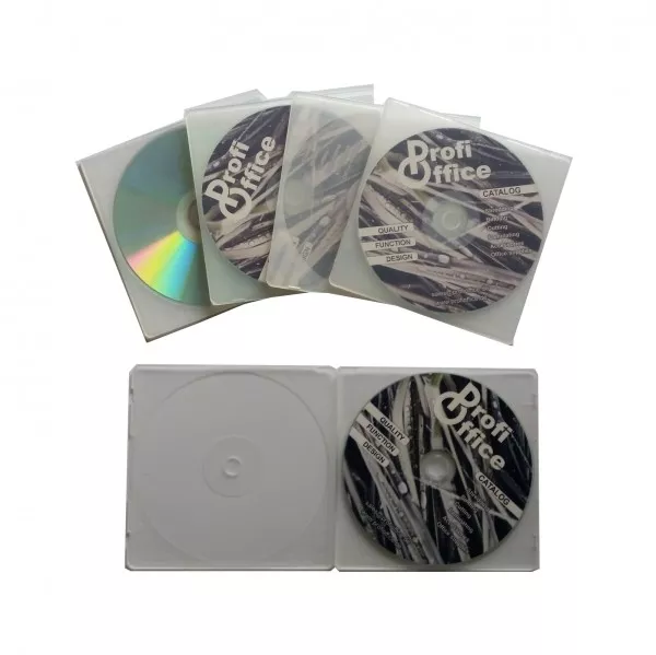 ProfiOffice 50 CD DVD Hüllen transparent Slim Case Leerhüllen für je 1 CD/DVD