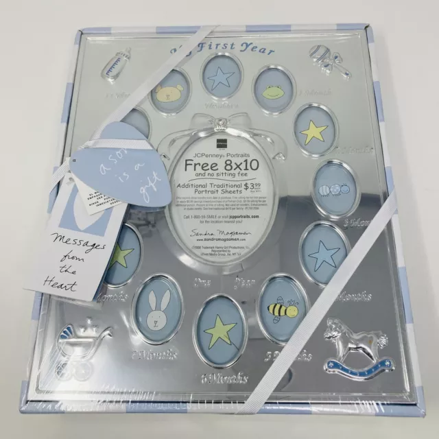 My First Year Boy Multi Photo Frame Birth to 1 Year Sandra Magsamen Silver 8x10