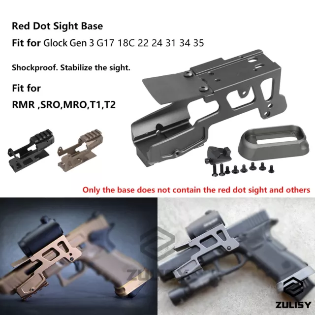 Tactical Sight ALG Base Flared Magwell for RMR T1 Red Dot Glock 17 22 31 Mount