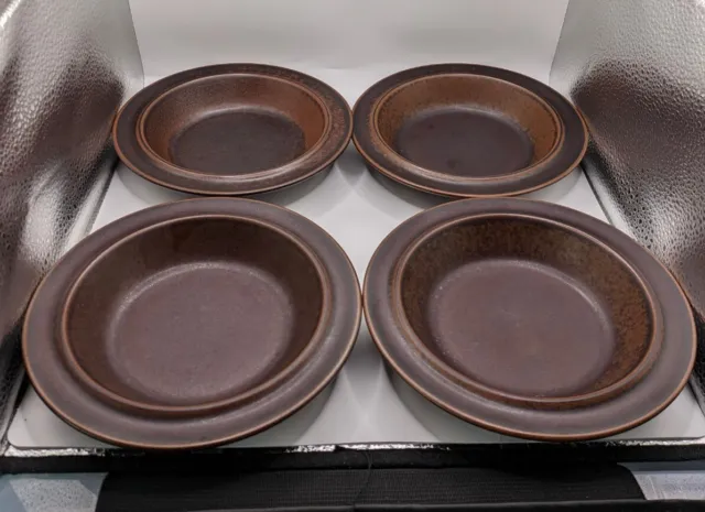 4 x ARABIA Ruska Finland Pottery 20cm Cereal / Soup Bowls Ulla Procope MCM
