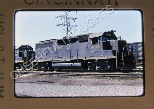 Original  '77 Kodachrome Slide B&O Baltimore Ohio 4042 GP40 Cincinnati   37Q58