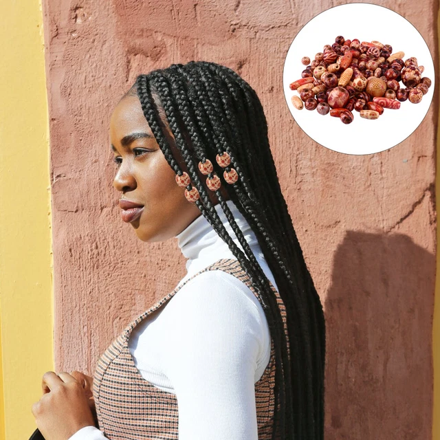 African wooden on sale hair beads