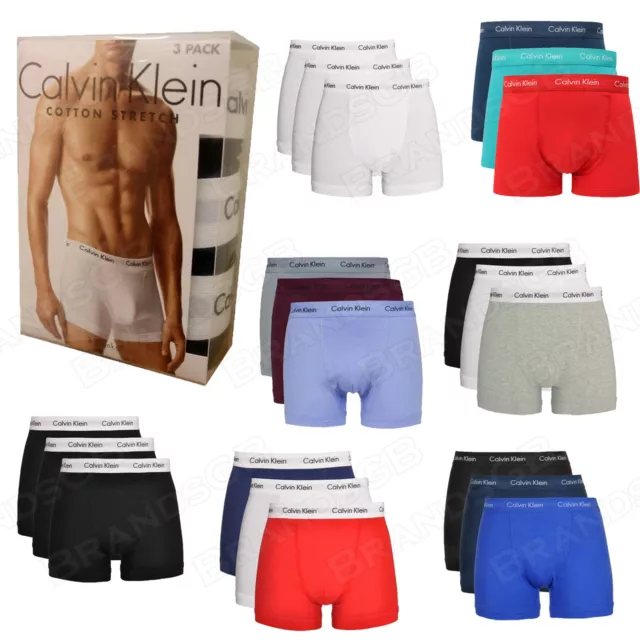 Calvin Klein Boxers Baule Da Uomo Confezione Da 3 Diversi Colori Classic Fit Ck S - 3Xl