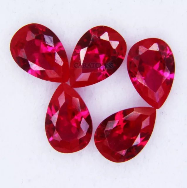 2 Ct Mogok Natural Ruby Pear Shape Certified Loose Gemstones Lot 6 x 4 mm