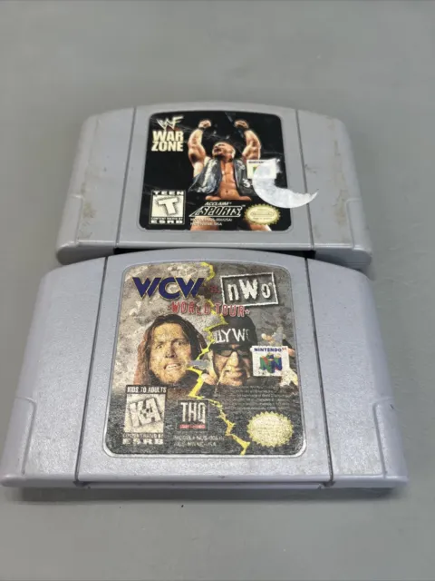 WWF War Zone Nintendo 64 & WCW vs. nWo World Tour Wrestling 2 N64 Game Lot 2