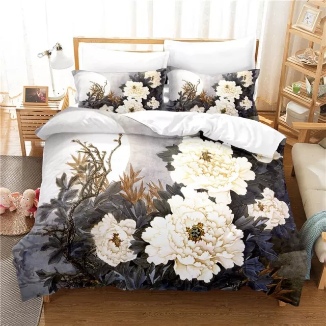 Elegant Fashion Flower BeddingSet Duvet Cover Set 3d Digital Printing Bed Linen