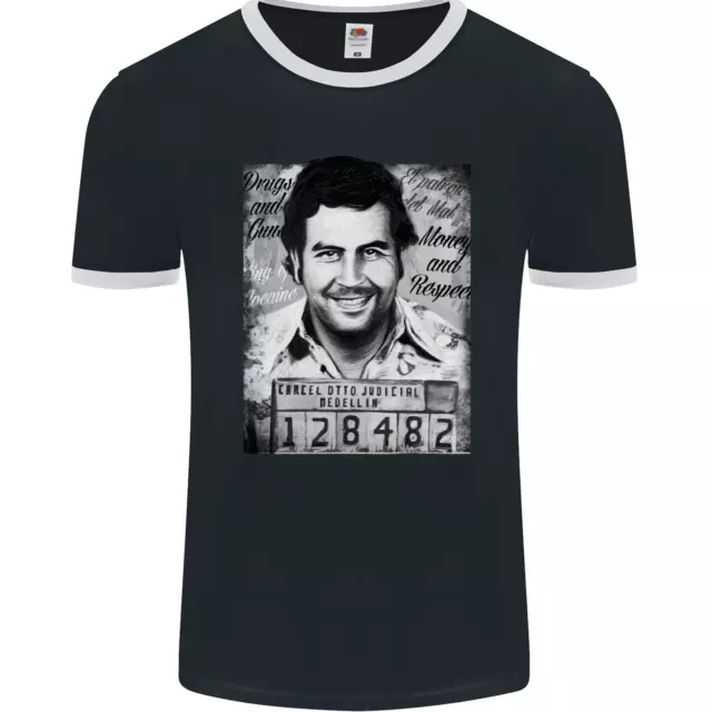 Pablo Escobar Mug Shot Mens Ringer T-Shirt FotL