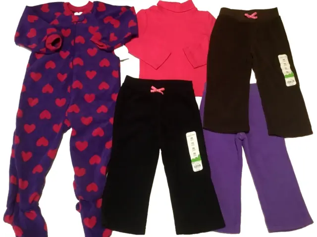 Toddler Girl Clothes Jumping Beans Top Fleece Pants Place Footed Sleeper 24M 2T