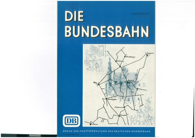 La Bundesbahn DB Rivista Ristampa Augsburg 50er 1609-13-49
