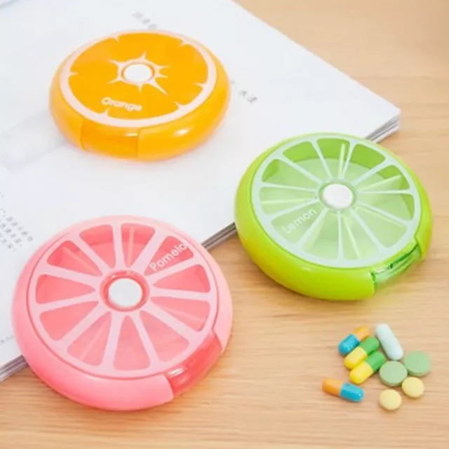Piccola scatola per pillole in plastica caramelle colore Ru rotante