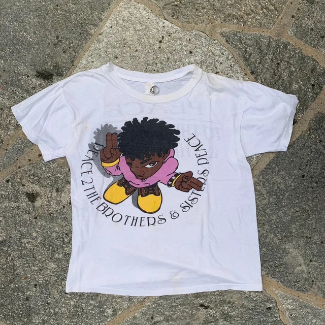 Vintage 90s HBCU Peace 2 The Brothers & Sisters T-shirt Medium Cropped